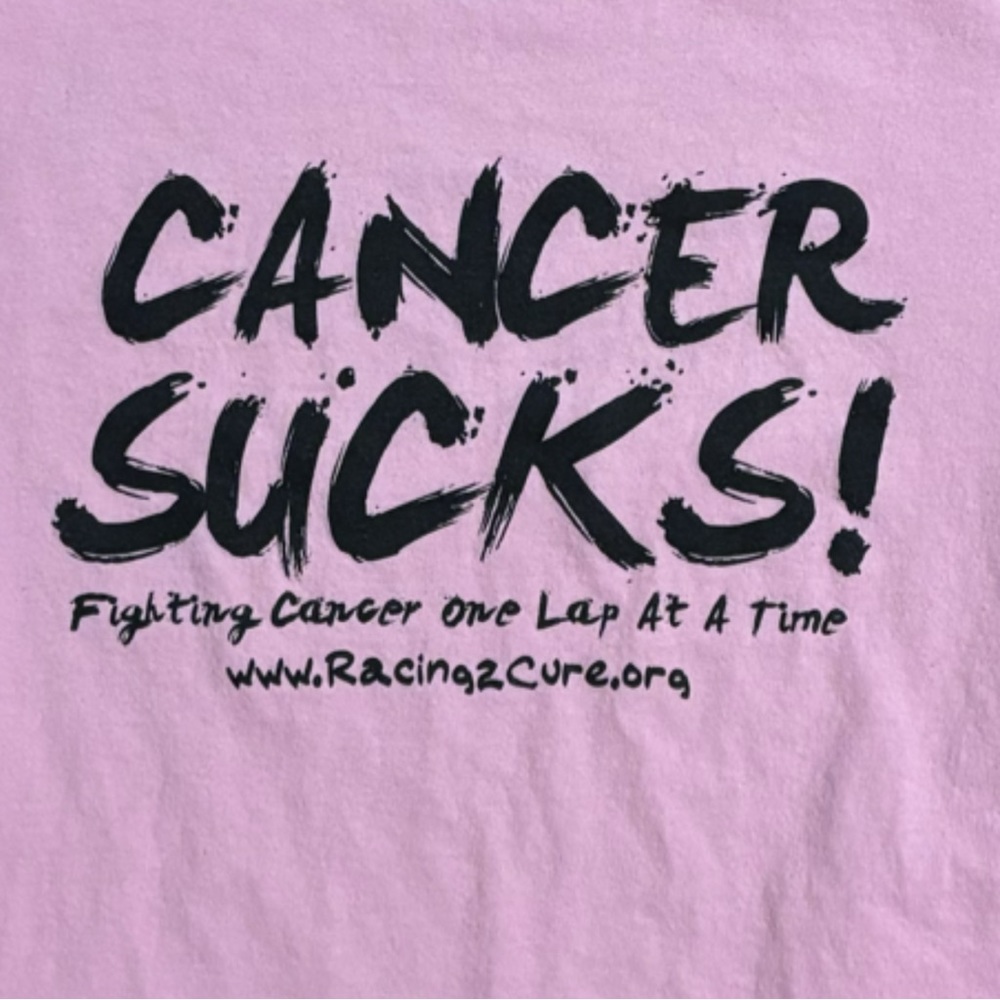 Cancer Sucks Short Sleeve Pink Graphic Tee Shirt Race to Cure Size S